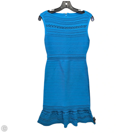 Dress Luxury Designer By Herve Leger In Blue, Size: M