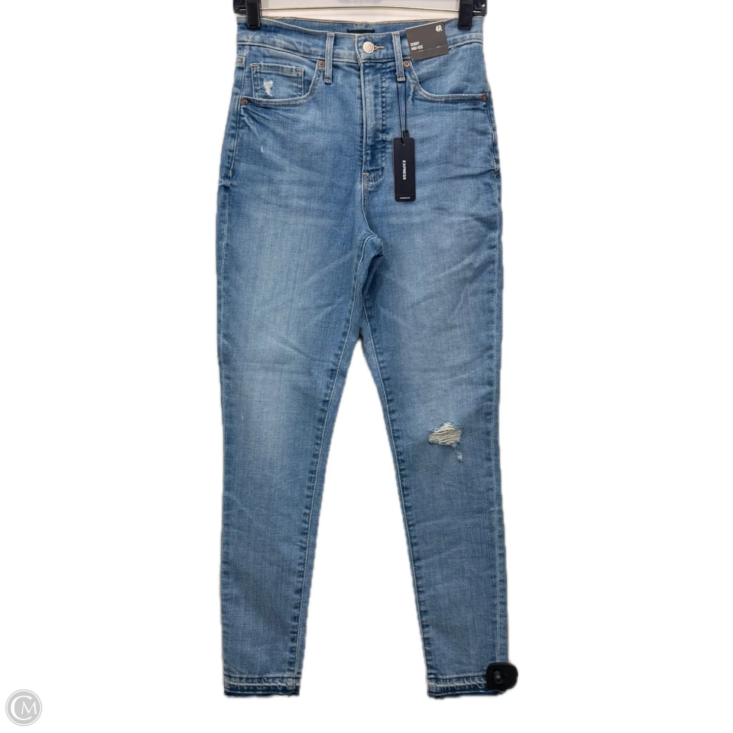 Jeans Skinny By Express In Blue Denim, Size: 4