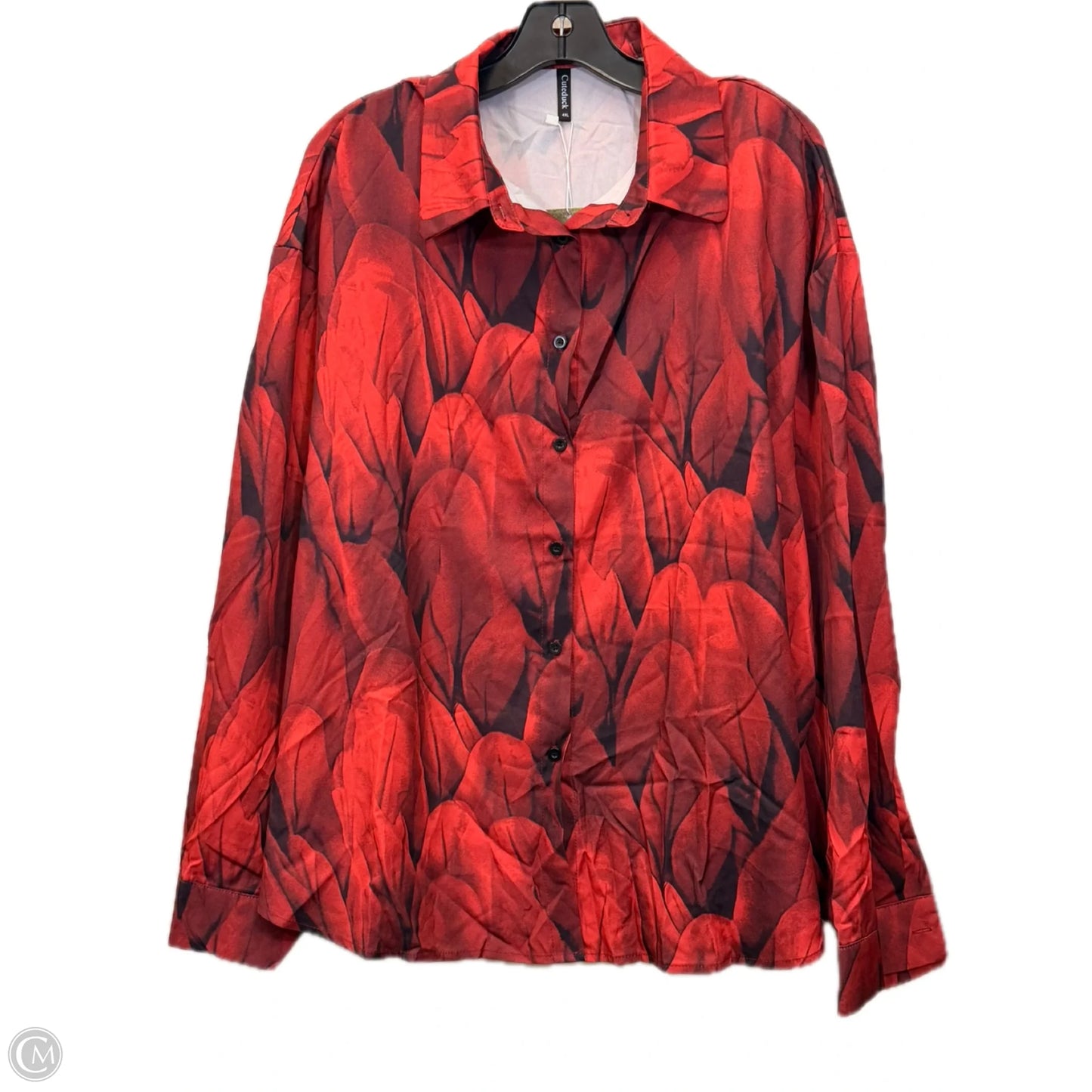 Top Long Sleeve By Cuteduck In Black & Red, Size: 4x