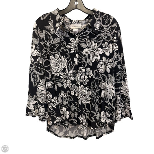 Top Long Sleeve By Alfred Dunner In Black & White, Size: Xlp