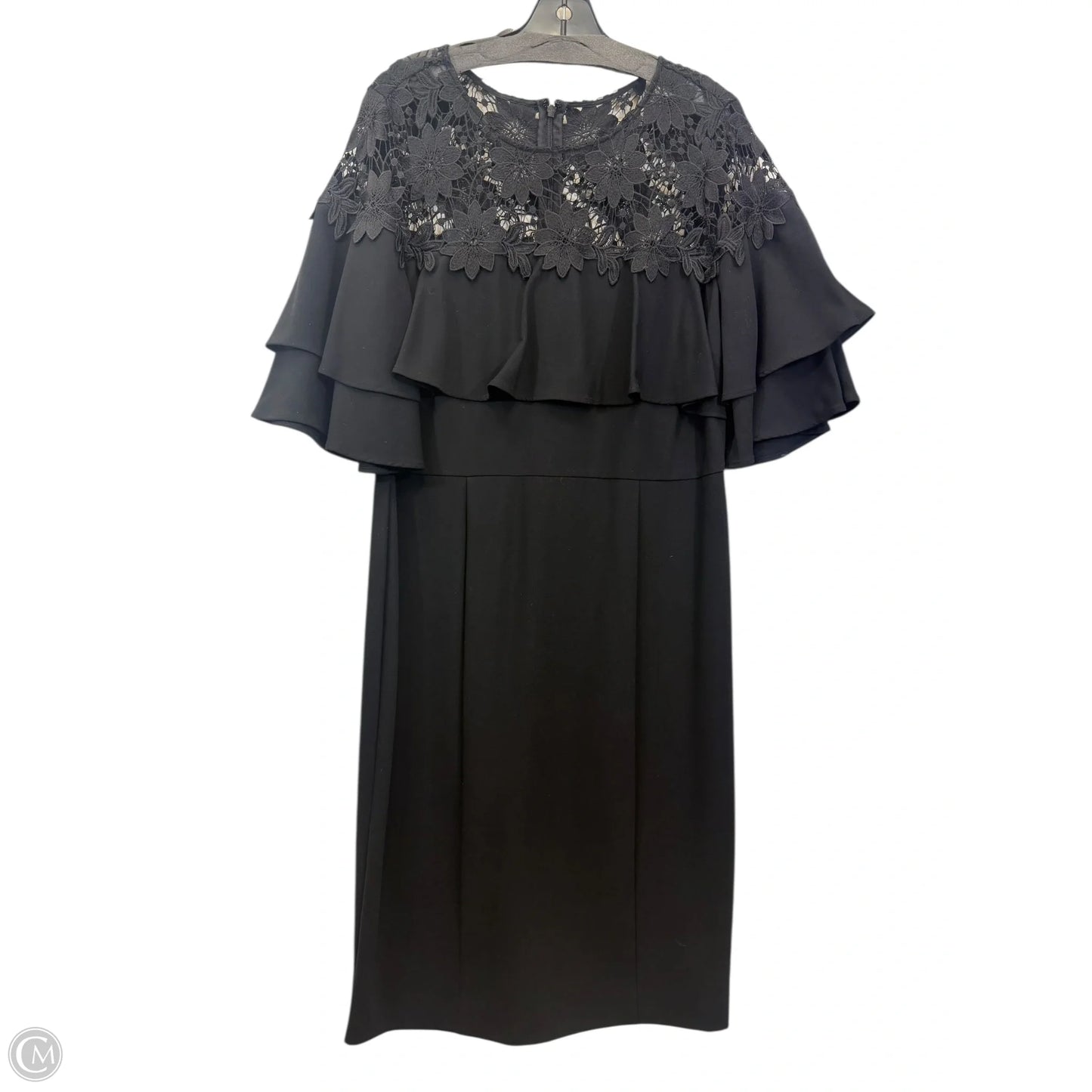 Dress Party Midi By Tahari In Black, Size: Xl
