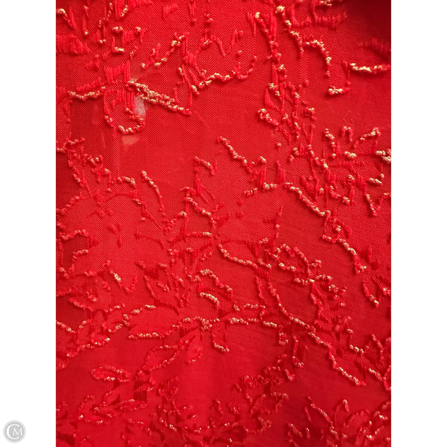 Top 3/4 Sleeve By Chicos In Red & Tan, Size: M