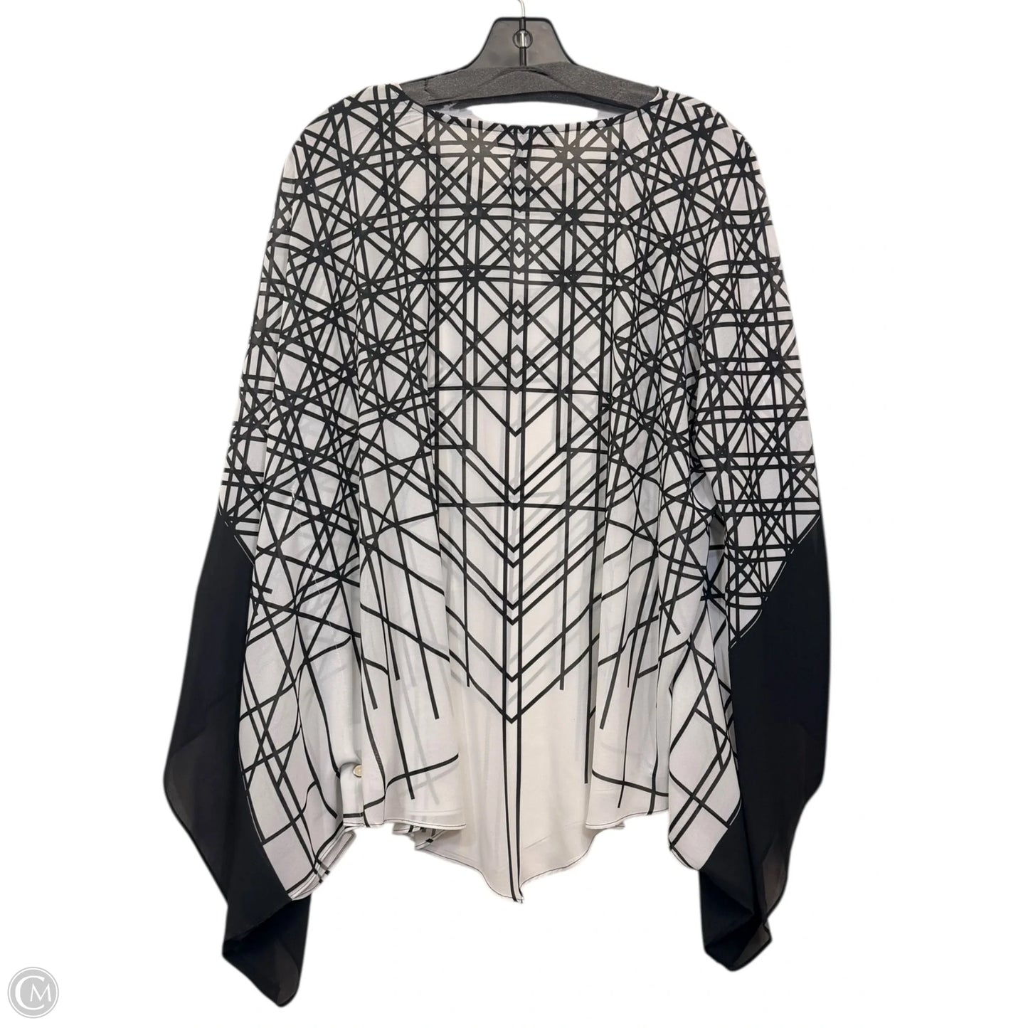 Top Short Sleeve By Carré Noir In Black & White, Size: L