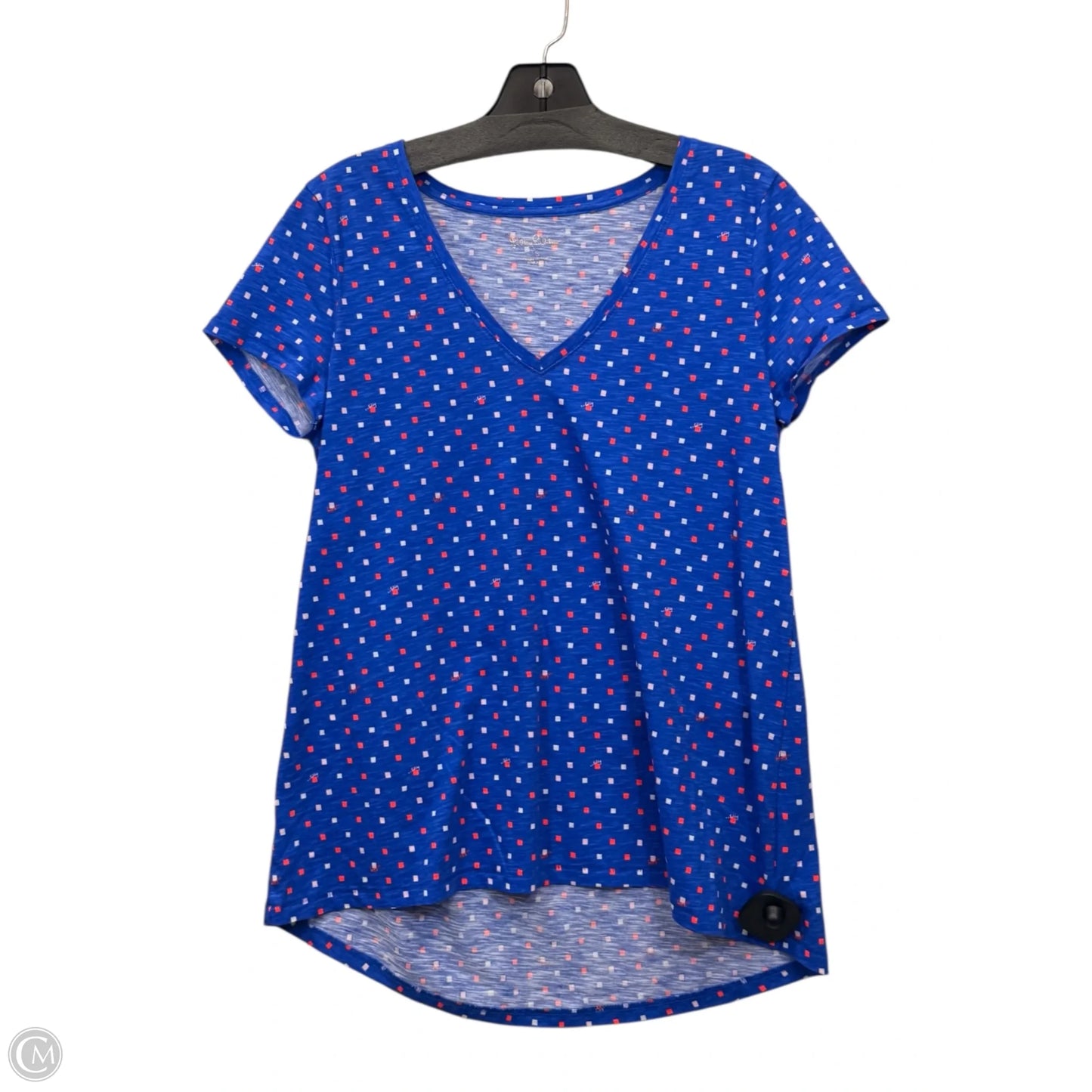 Top Short Sleeve By Lilly Pulitzer In Blue & Red, Size: S