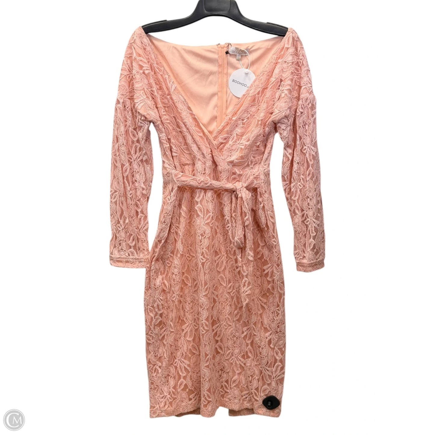 Dress Party Midi By Boohoo Boutique In Peach, Size: 2x