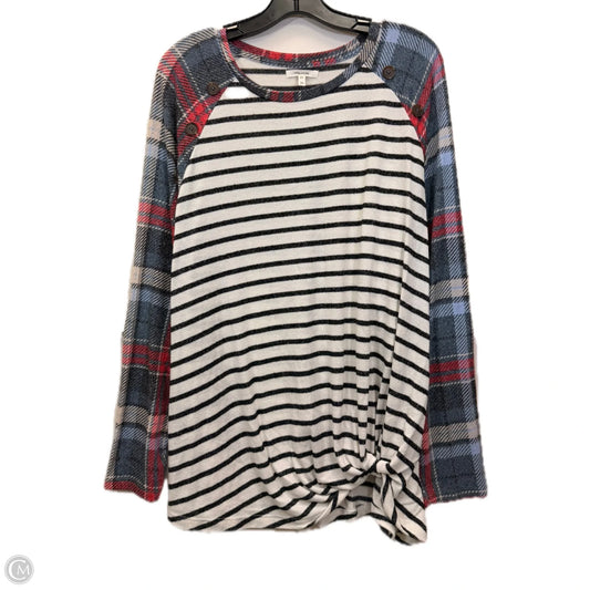 Top Long Sleeve By Maurices In Plaid Pattern, Size: 2x