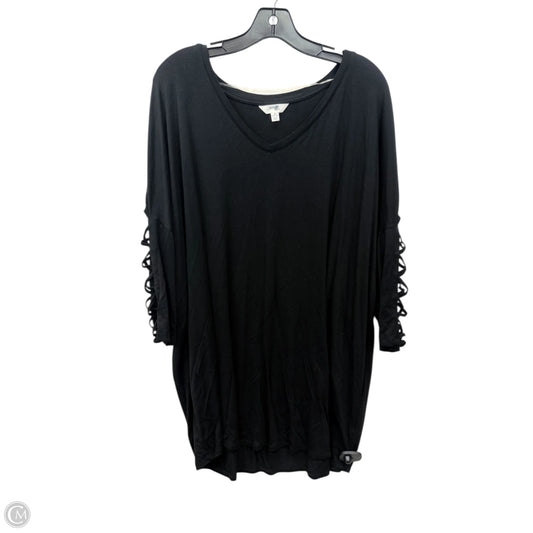 Top 3/4 Sleeve By Terra & Sky In Black, Size: 2x