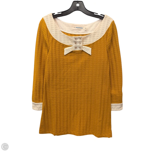 Top Long Sleeve By Pilcro In Tan & Yellow, Size: L