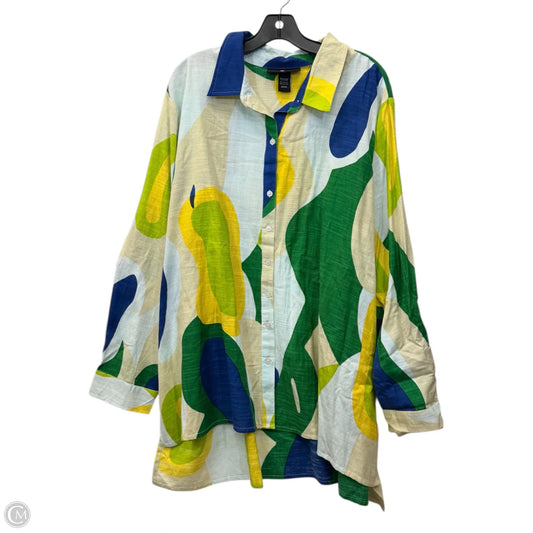 Top Long Sleeve By Ashley Stewart In Multi-colored, Size: 3x