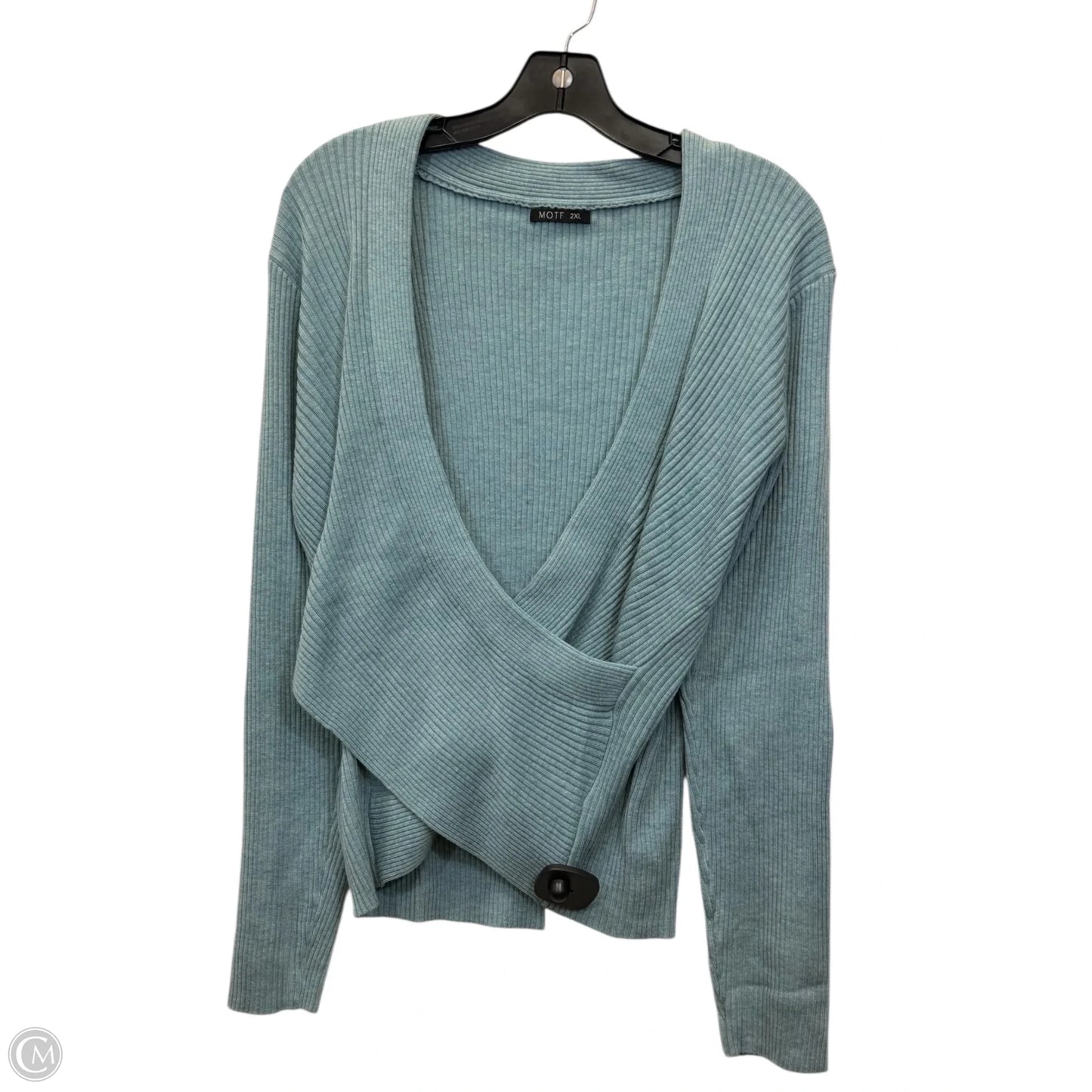 Sweater By Motf In Teal, Size: 2x