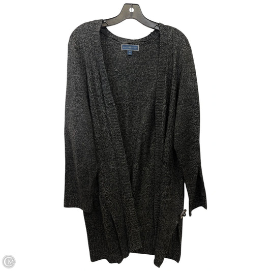 Sweater Cardigan By Karen Scott In Black & Green, Size: 2x
