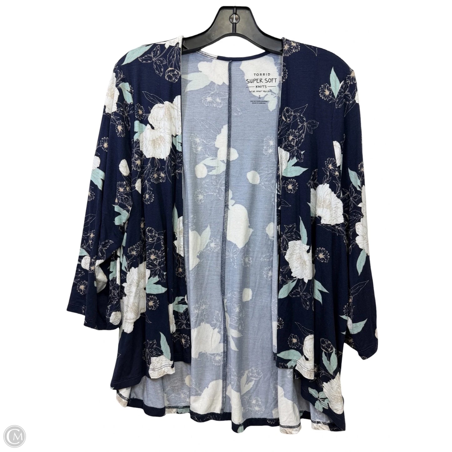 Kimono By Torrid In Blue & White, Size: 1x
