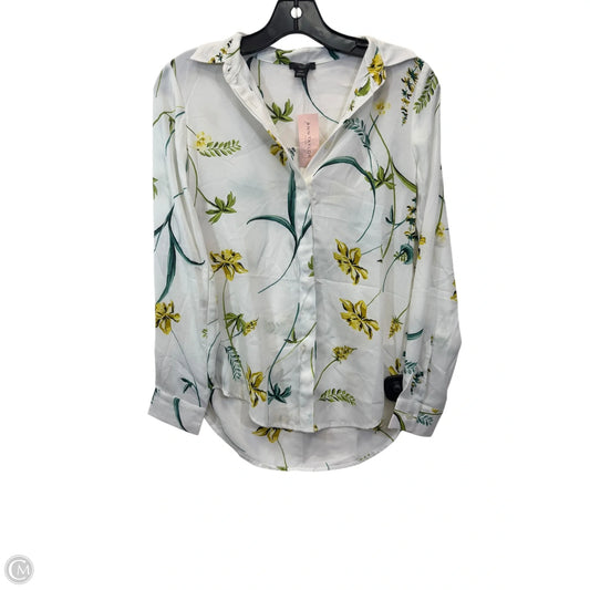 Top Long Sleeve By Ann Taylor In Green & Yellow, Size: Xxsp