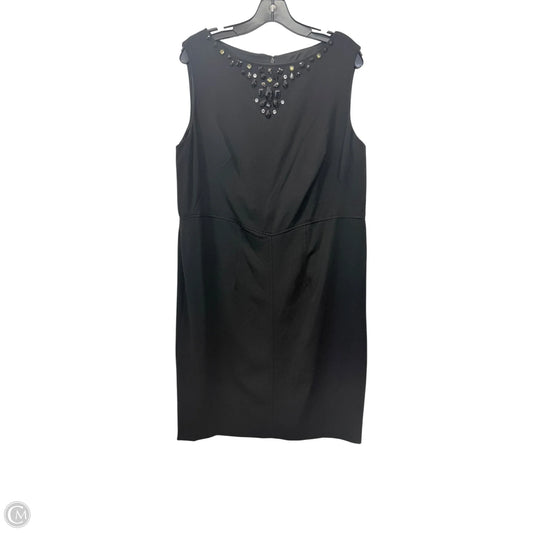 Dress Party Midi By Dressbarn In Black & Silver, Size: Xl