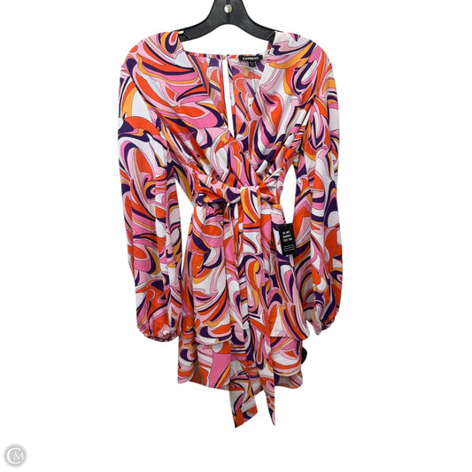 Romper By Express In Pink & Purple, Size: Xs