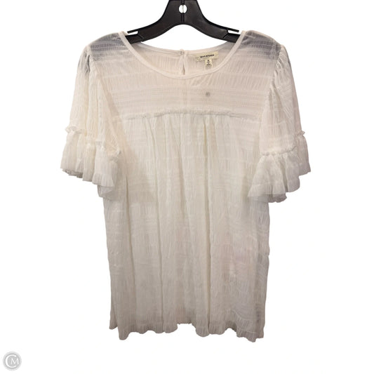 Top Short Sleeve By Max Studio In White, Size: M