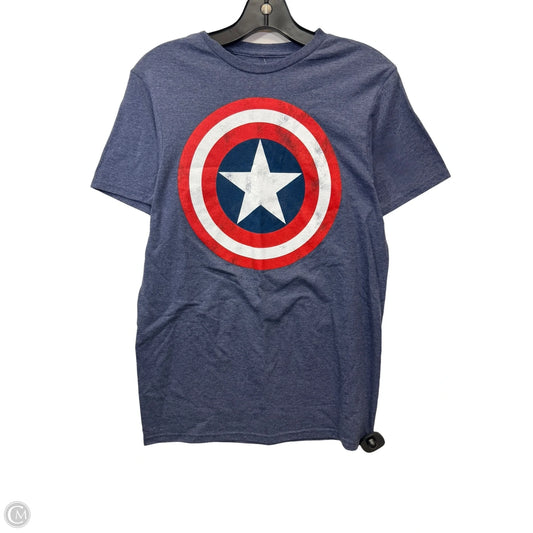 Top Short Sleeve Basic By Marvel In Blue & Red & White, Size: S