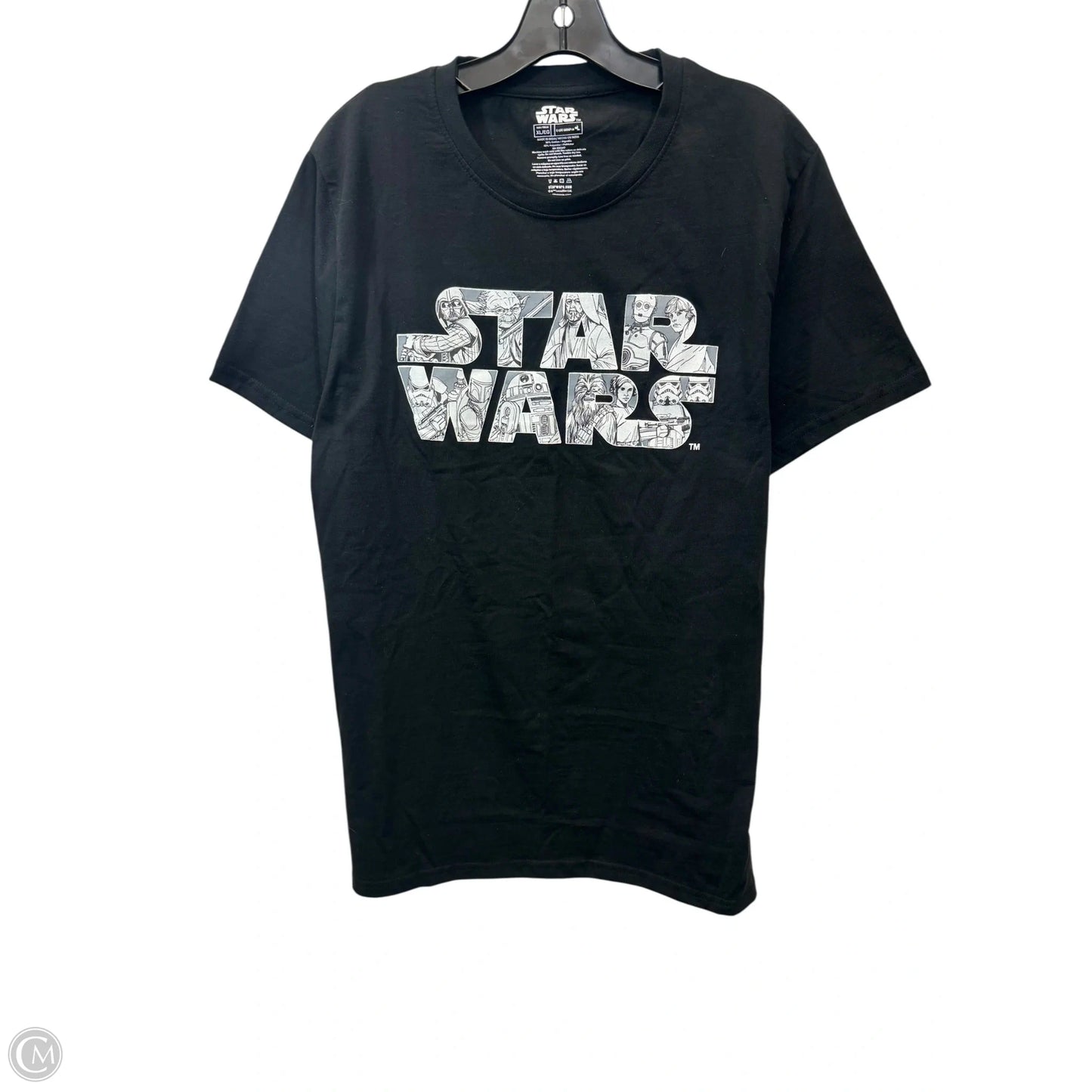 Top Short Sleeve Basic By Star Wars In Black & White, Size: Xl