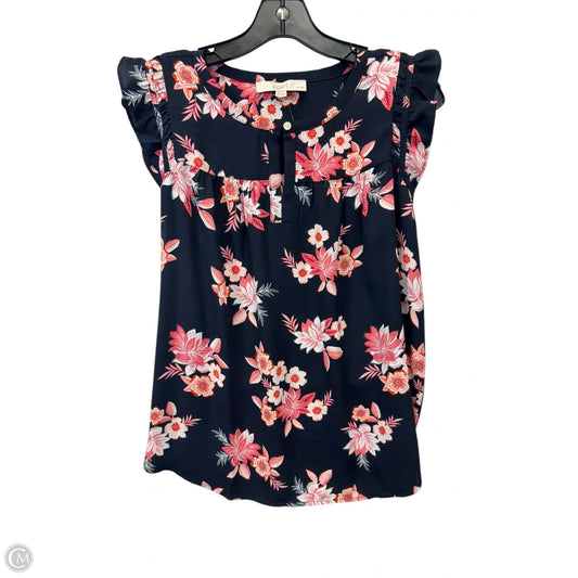 Top Long Sleeve By Loft In Floral Print, Size: Lp