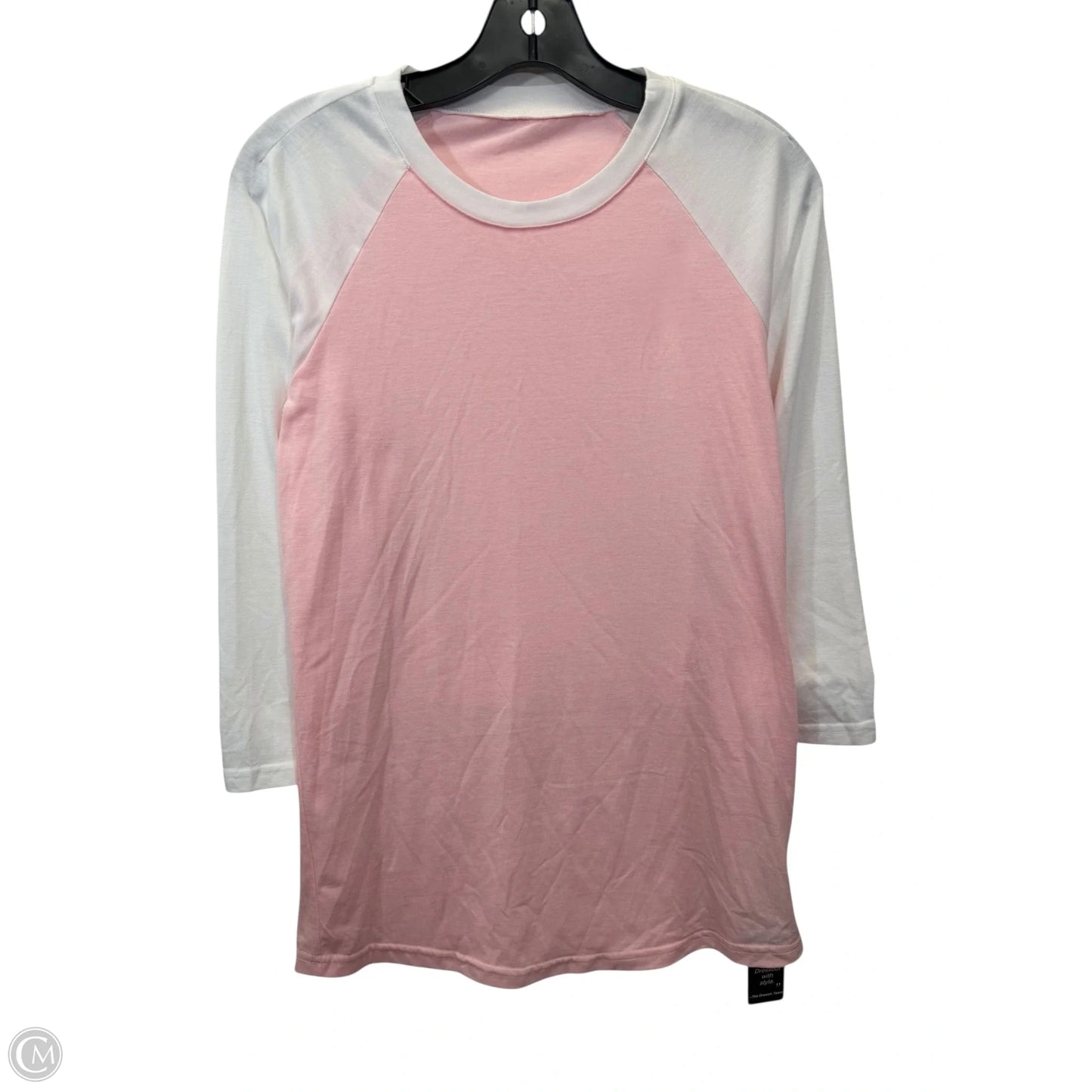 Top Long Sleeve In Pink & White, Size: M