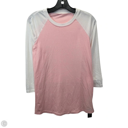 Top Long Sleeve In Pink & White, Size: M