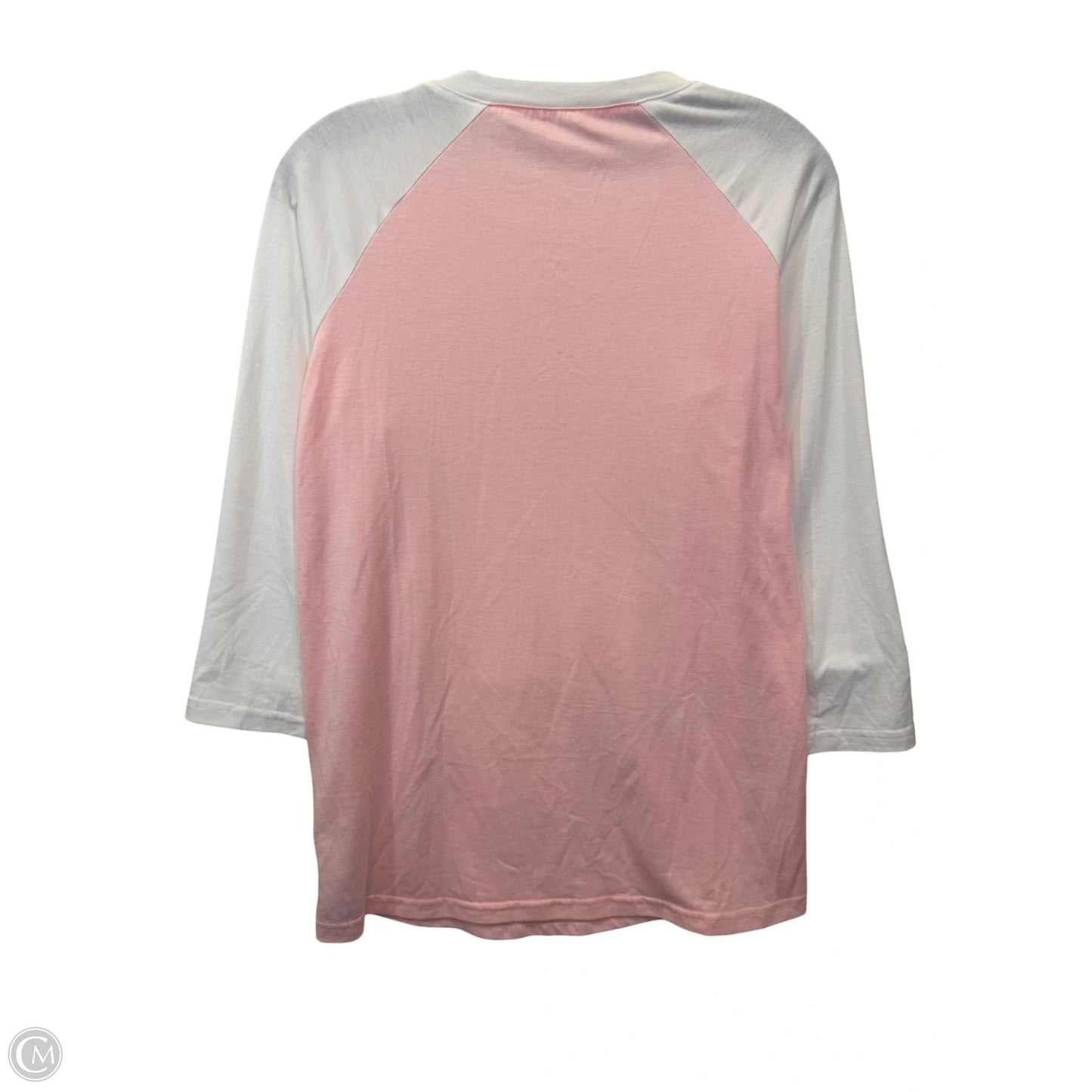 Top Long Sleeve In Pink & White, Size: M