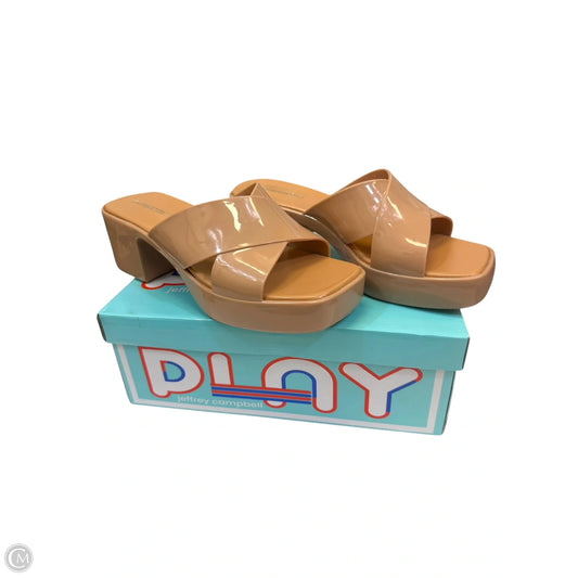 Sandals Heels Block By Jeffrey Campbell In Tan, Size: 9
