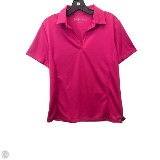Athletic Top Short Sleeve By Lady Hagen In Pink, Size: L
