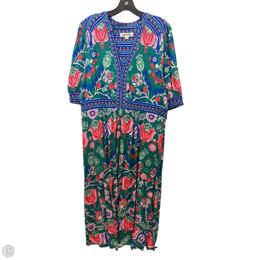 Dress Casual Maxi By Boden In Blue & Green, Size: Xl