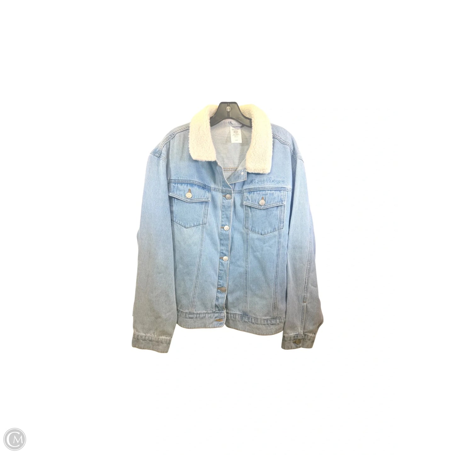 Jacket Denim By Disney In Blue & Cream, Size: 1x