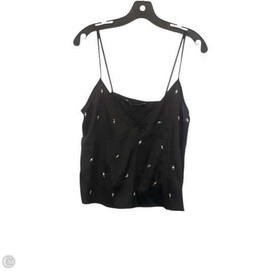 Top Sleeveless By Zara In Black & White, Size: S