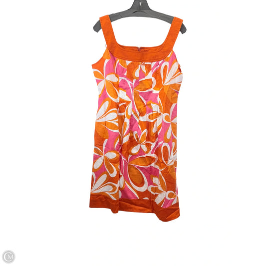 Dress Casual Midi By Signature London Style In Orange & Pink, Size: L