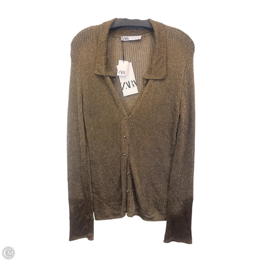 Cardigan By Zara In Gold, Size: L