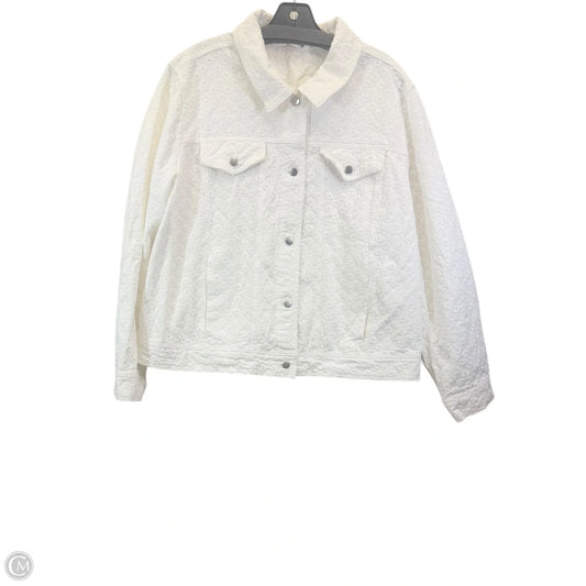 Jacket Denim By Cj Banks In White, Size: 2x