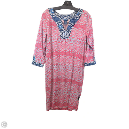 Dress Casual Midi By Caribbean Joe In Blue & Red & White, Size: M