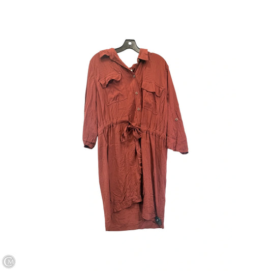 Dress Casual Midi By Ana In Brown, Size: Xl