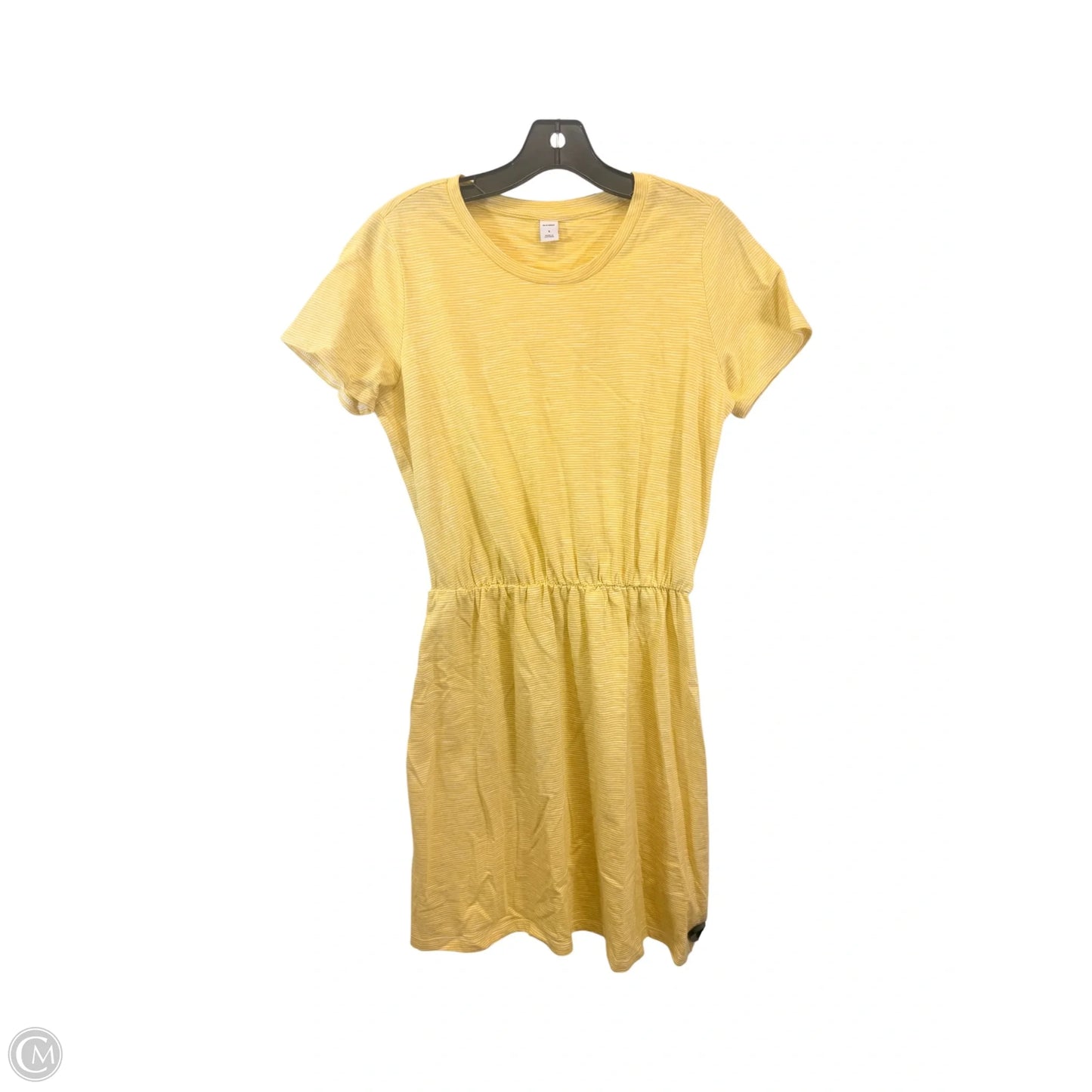 Dress Casual Midi By Old Navy In White & Yellow, Size: S