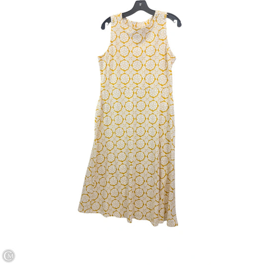 Dress Casual Maxi By Croft And Barrow In White & Yellow, Size: M