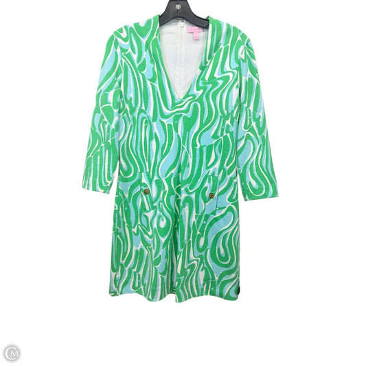 Dress Designer By Lilly Pulitzer In Green & White, Size: S