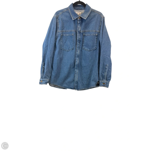 Jacket Denim By Good American In Blue Denim, Size: M