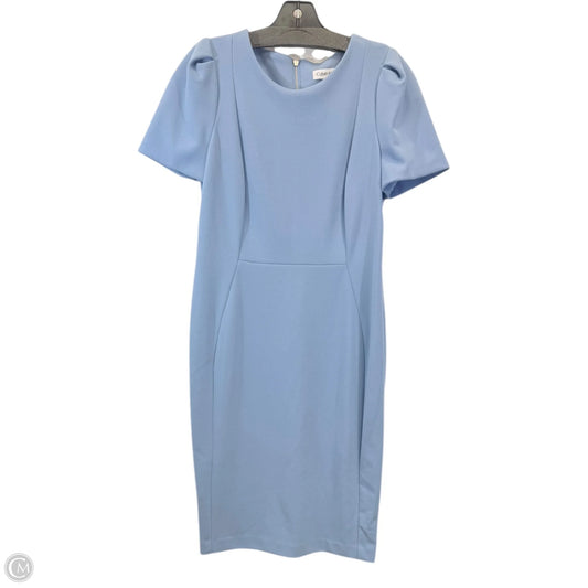 Dress Casual Midi By Calvin Klein In Blue, Size: M