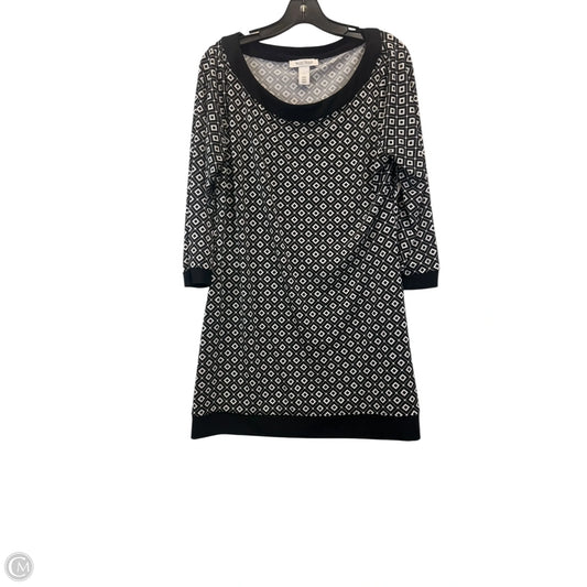 Dress Casual Midi By White House Black Market In Black & Cream, Size: L