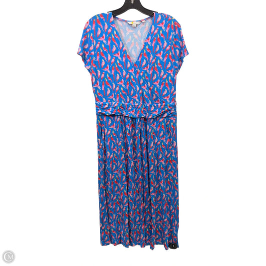 Dress Casual Maxi By Boden In Blue & Pink, Size: Xl