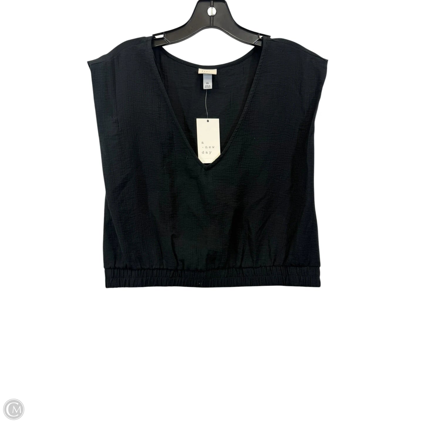 Top Short Sleeve By A New Day In Black, Size: Xl