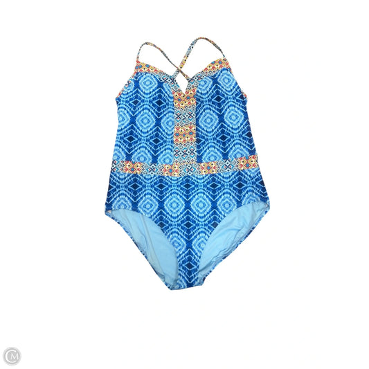 Swimsuit By Bleu In Blue & White, Size: 3x