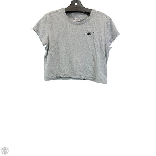 Athletic Top Short Sleeve By Nike Apparel In Grey, Size: M