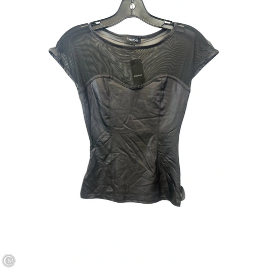 Top Short Sleeve By Bebe In Black, Size: Xxs