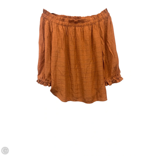 Top 3/4 Sleeve By Ann Taylor In Brown, Size: Mp