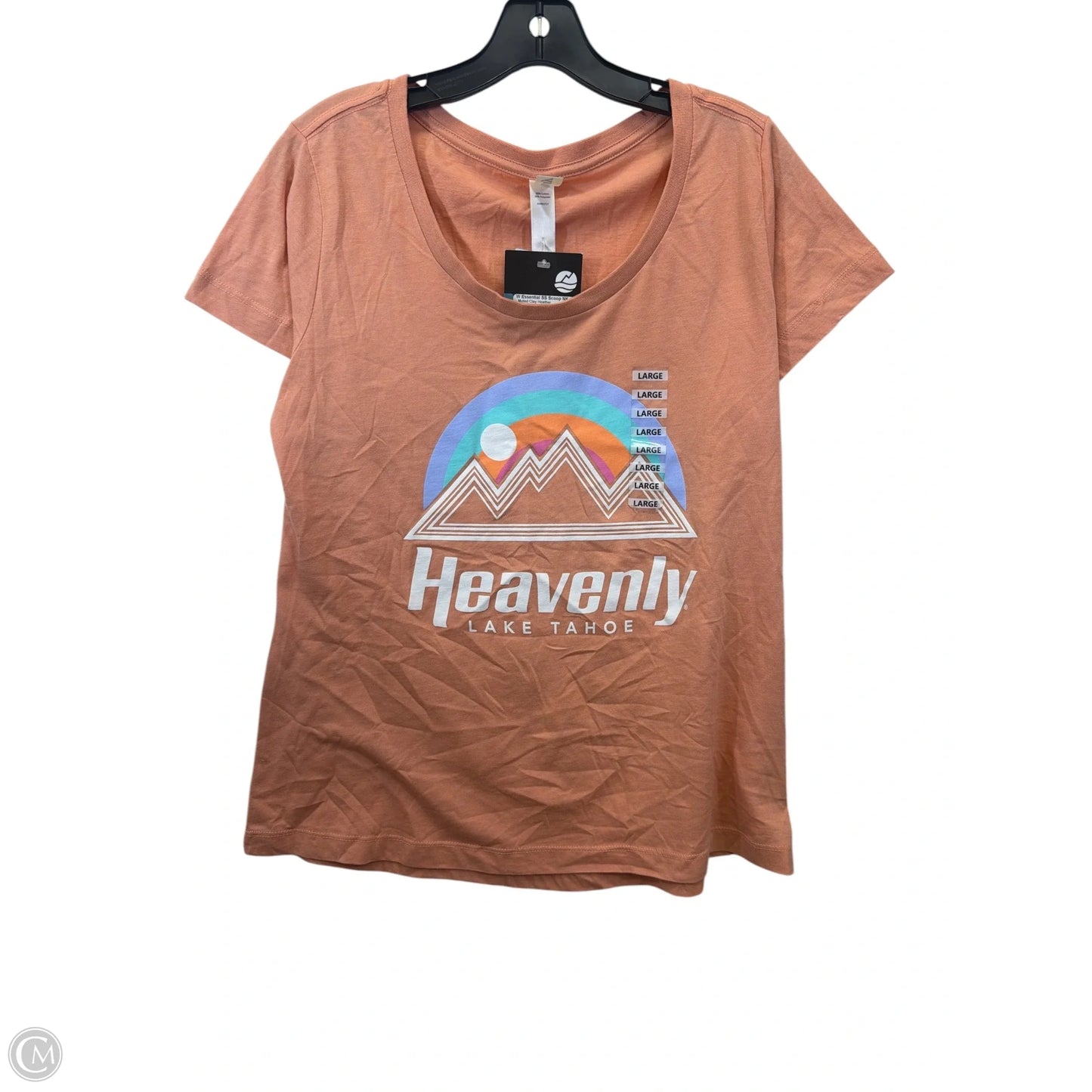Top Short Sleeve Basic By Ouray In Peach, Size: L