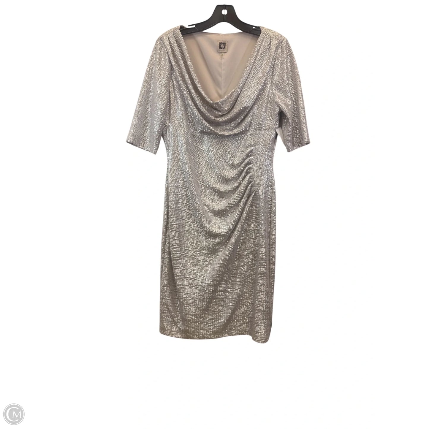 Dress Party Midi By Anne Klein In Silver, Size: M